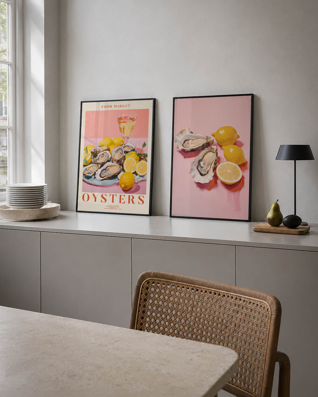 Kleurrijke tafelscene Posterset