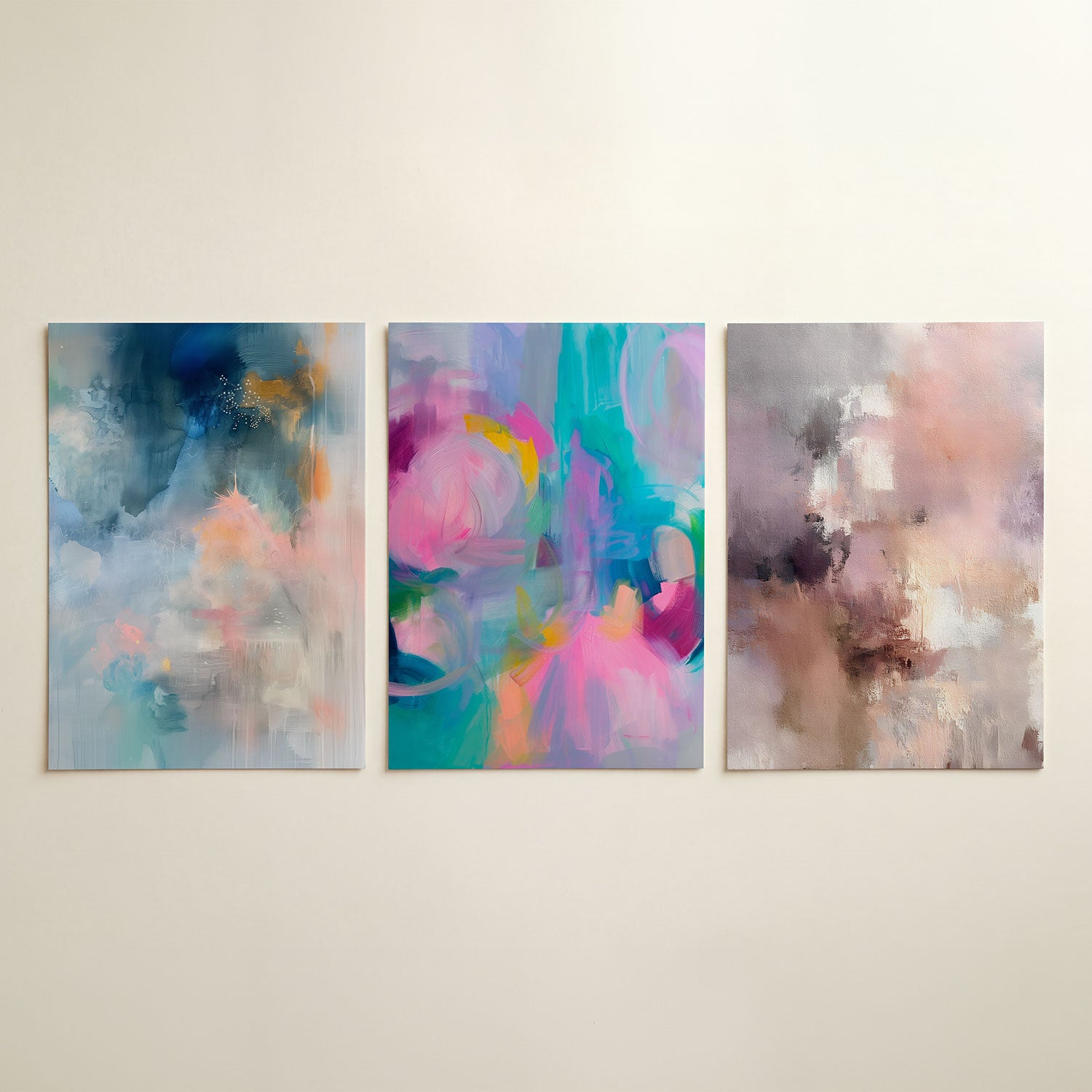Kleurige droomvlakken Posterset
