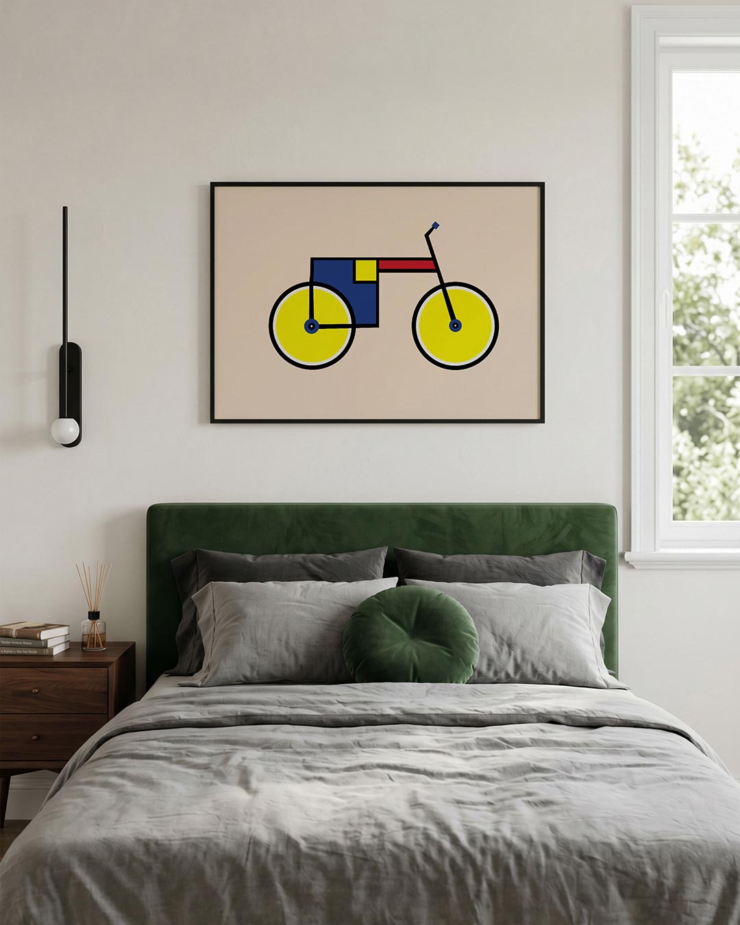 Fiets en kleurvlakken Poster