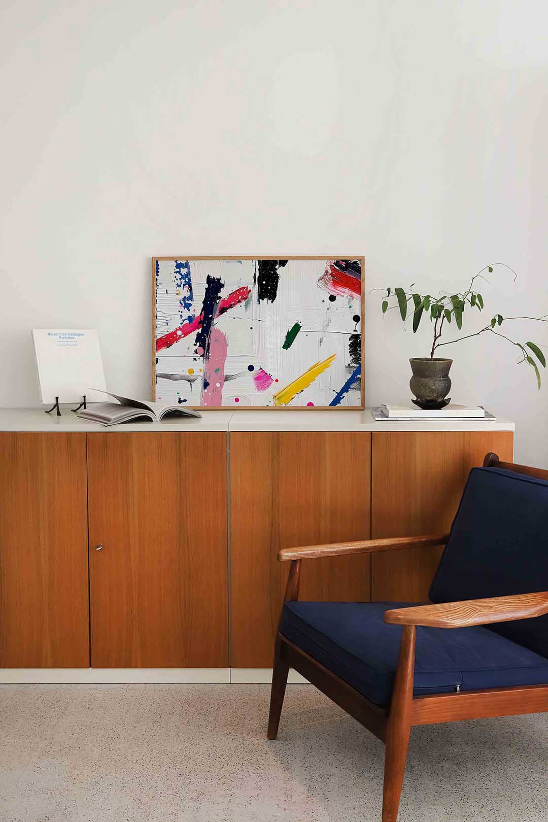 Abstracte penseelstreken Poster