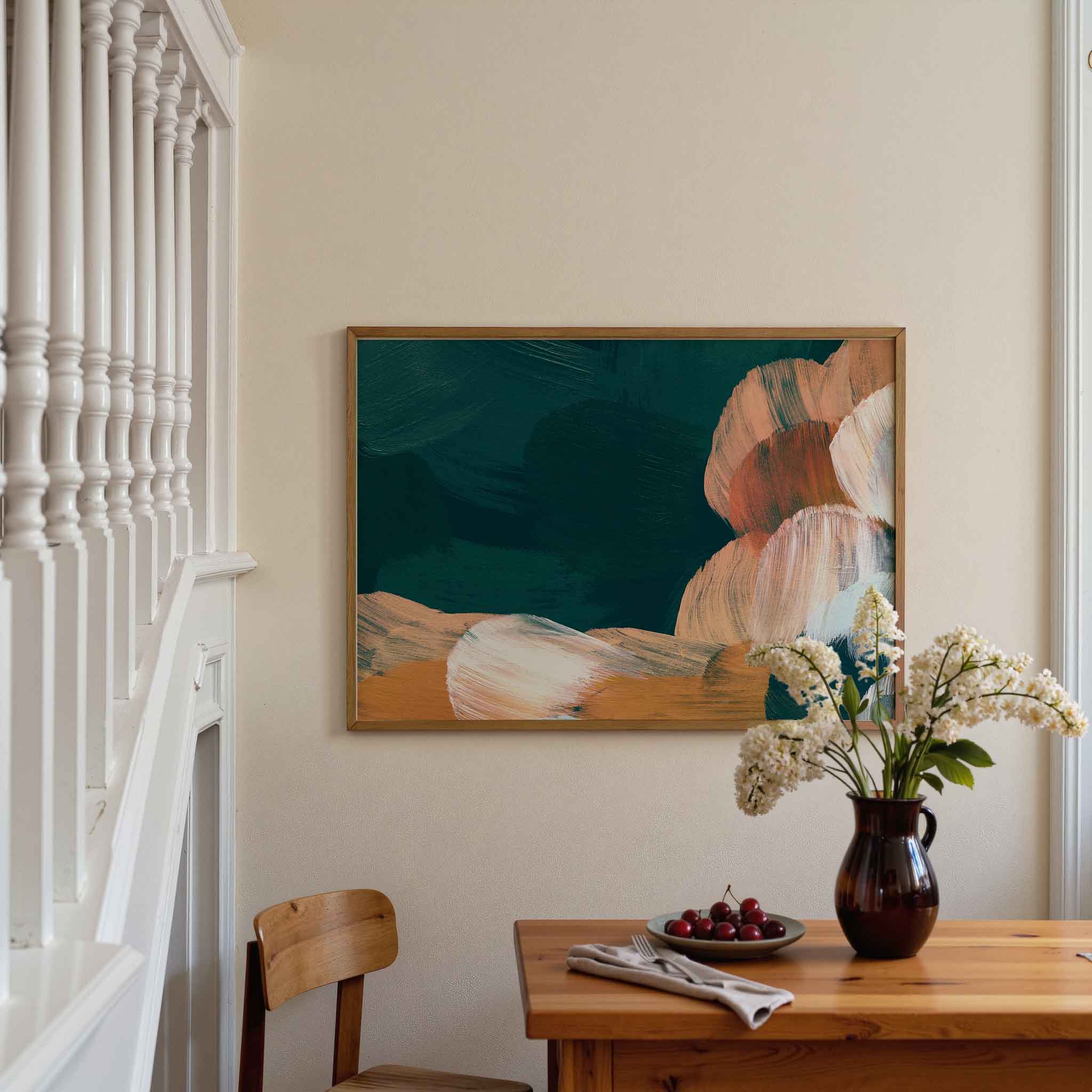 Abstracte penseelstreken Poster