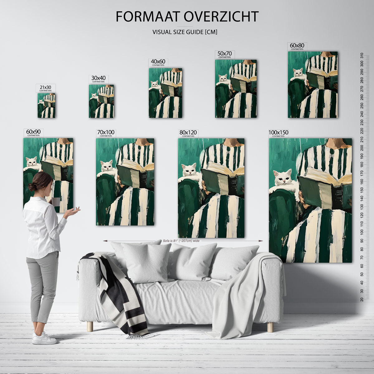 Kat met boek Poster