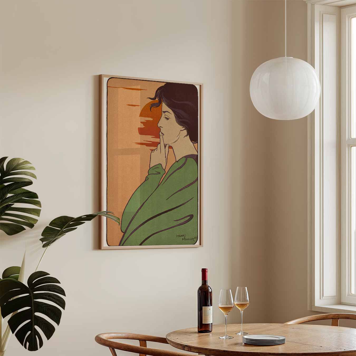Mysterieuze Zonsondergang Vrouw Poster-WallArtistic