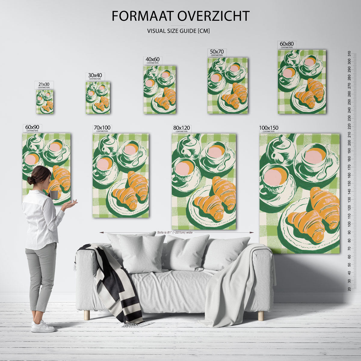 Ontbijt met croissants Poster