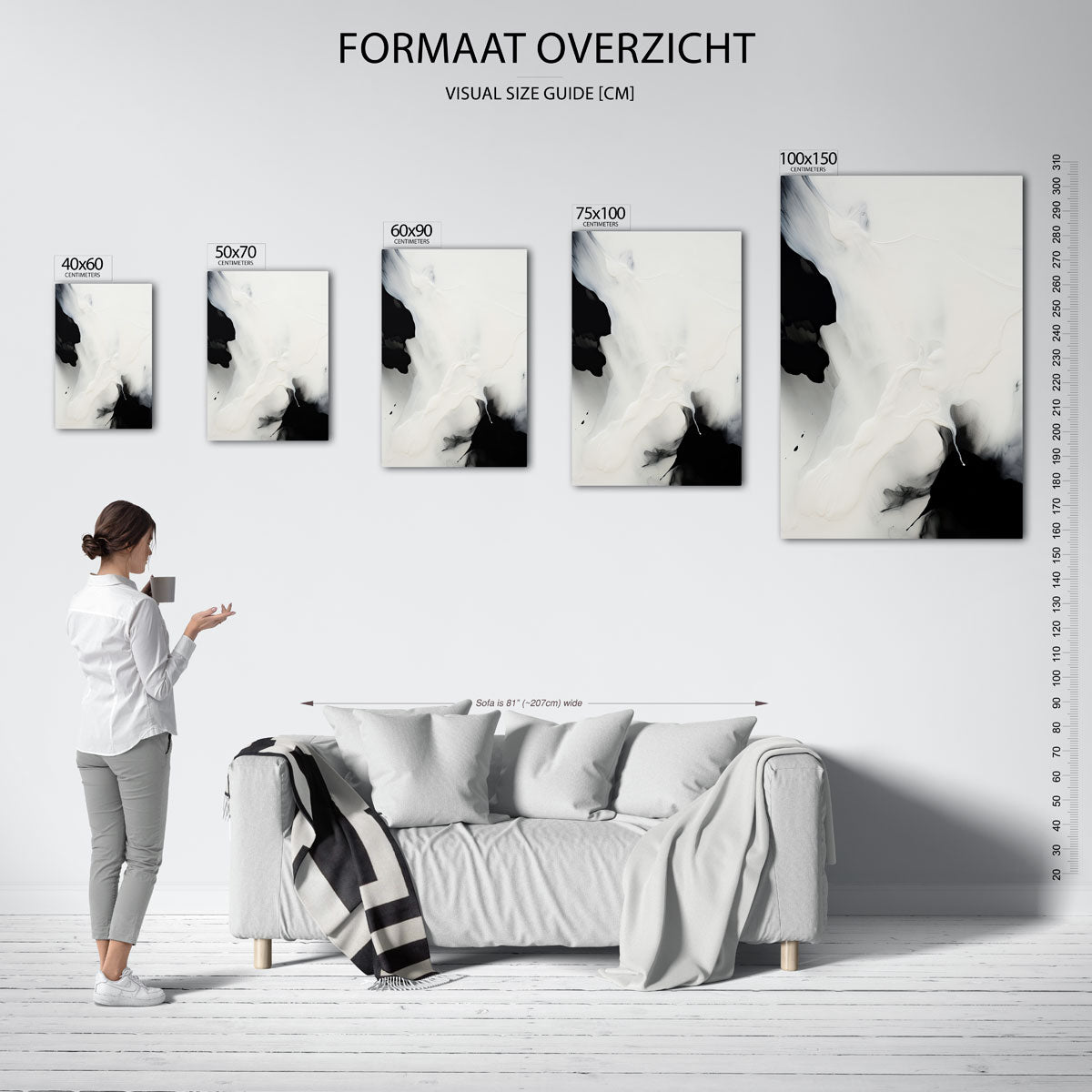 Vloeiende contrasten Kunstwerk