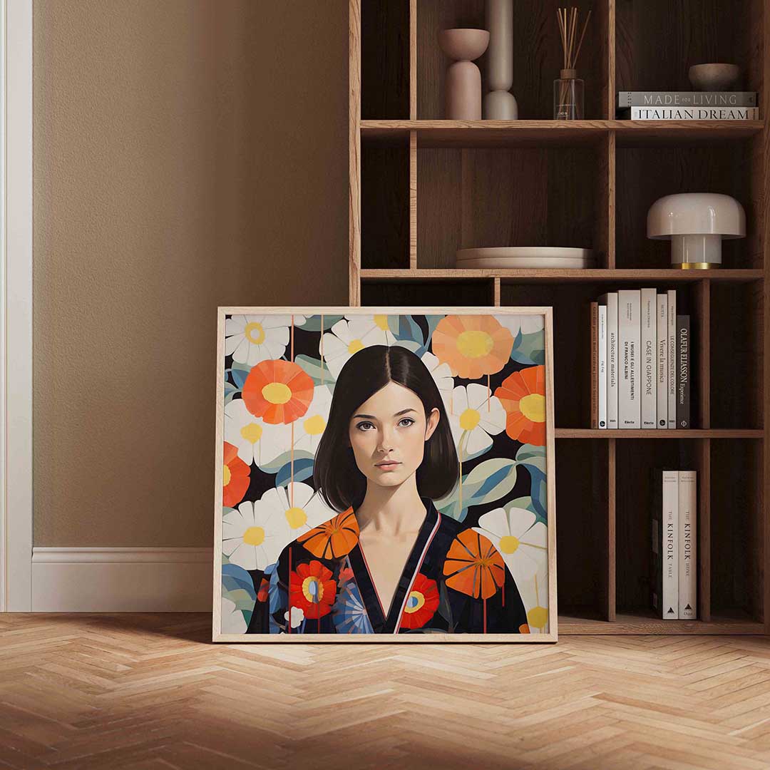 Vrouw met bloemen Poster