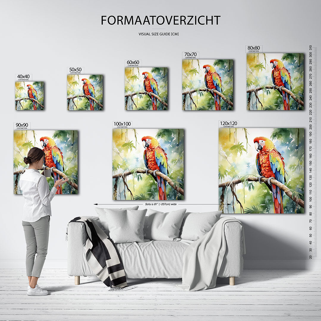 Vrolijke papegaai Kunstwerk