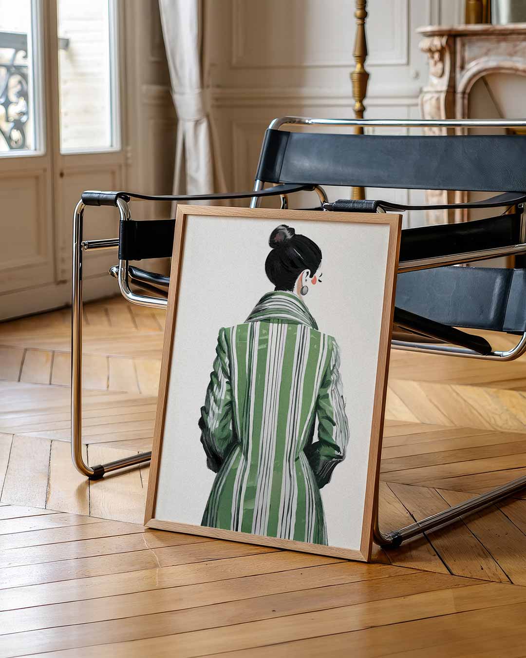 Elegante Gestreepte Modeposter-WallArtistic