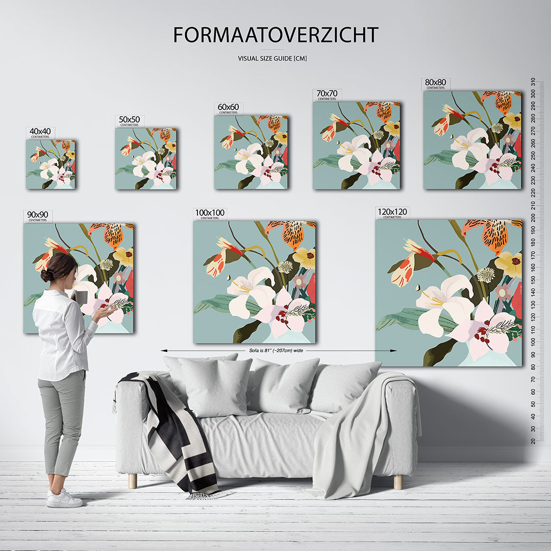 Bloemrijke compositie Kunstwerk