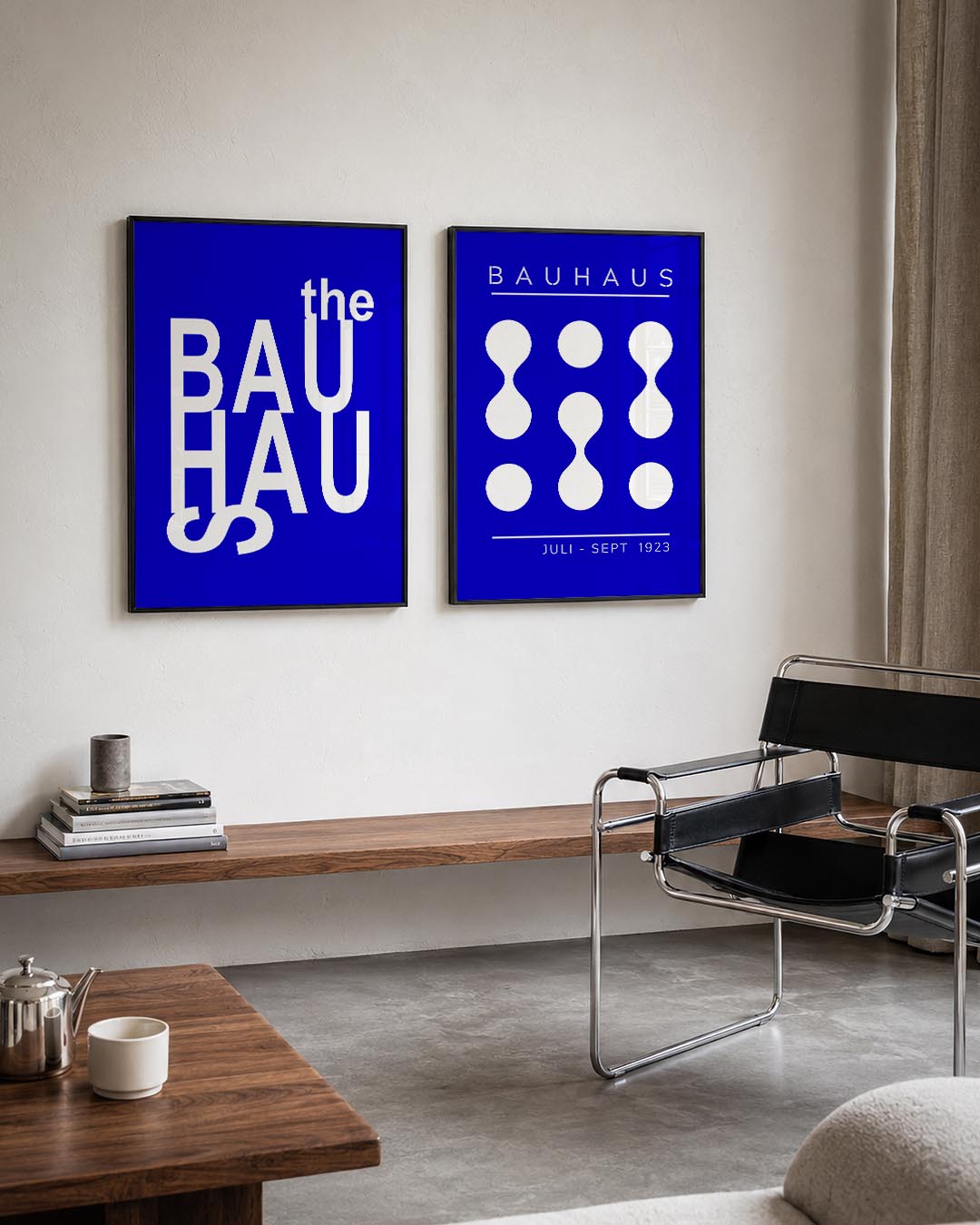 Typografisch blauw Posterset