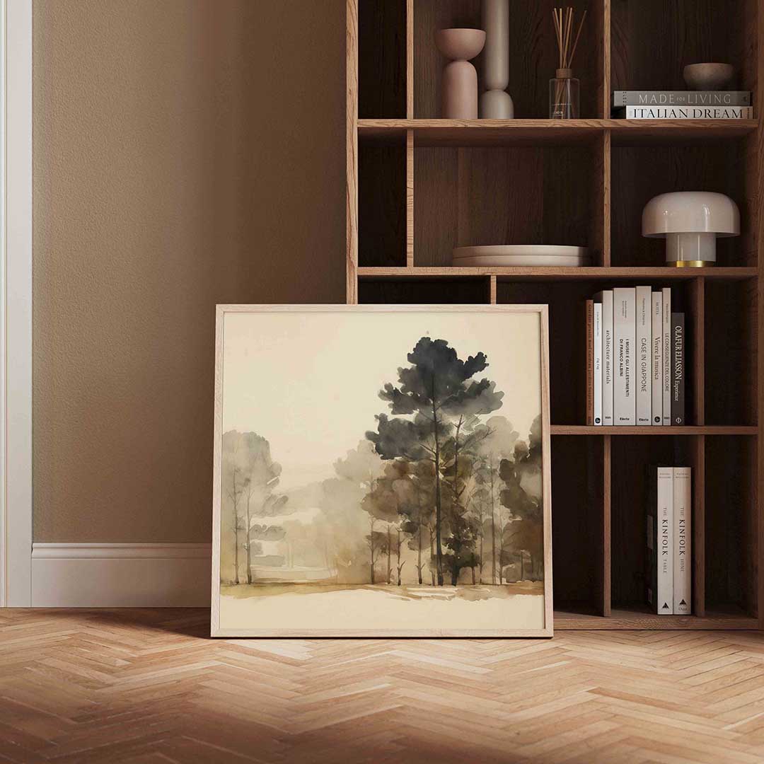 Bomen in mist Poster