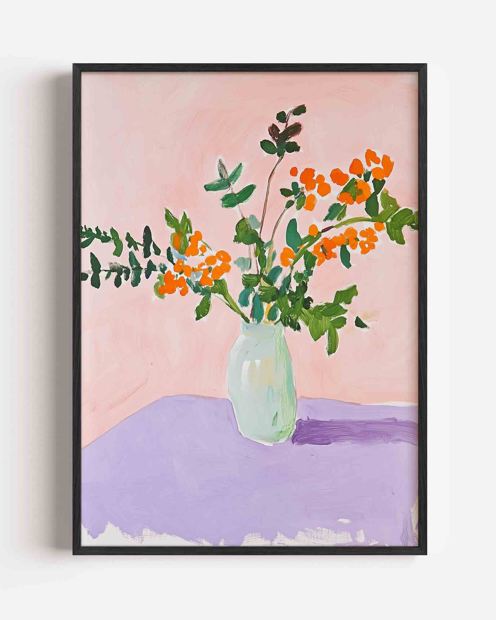 Bloemen in vaas Poster