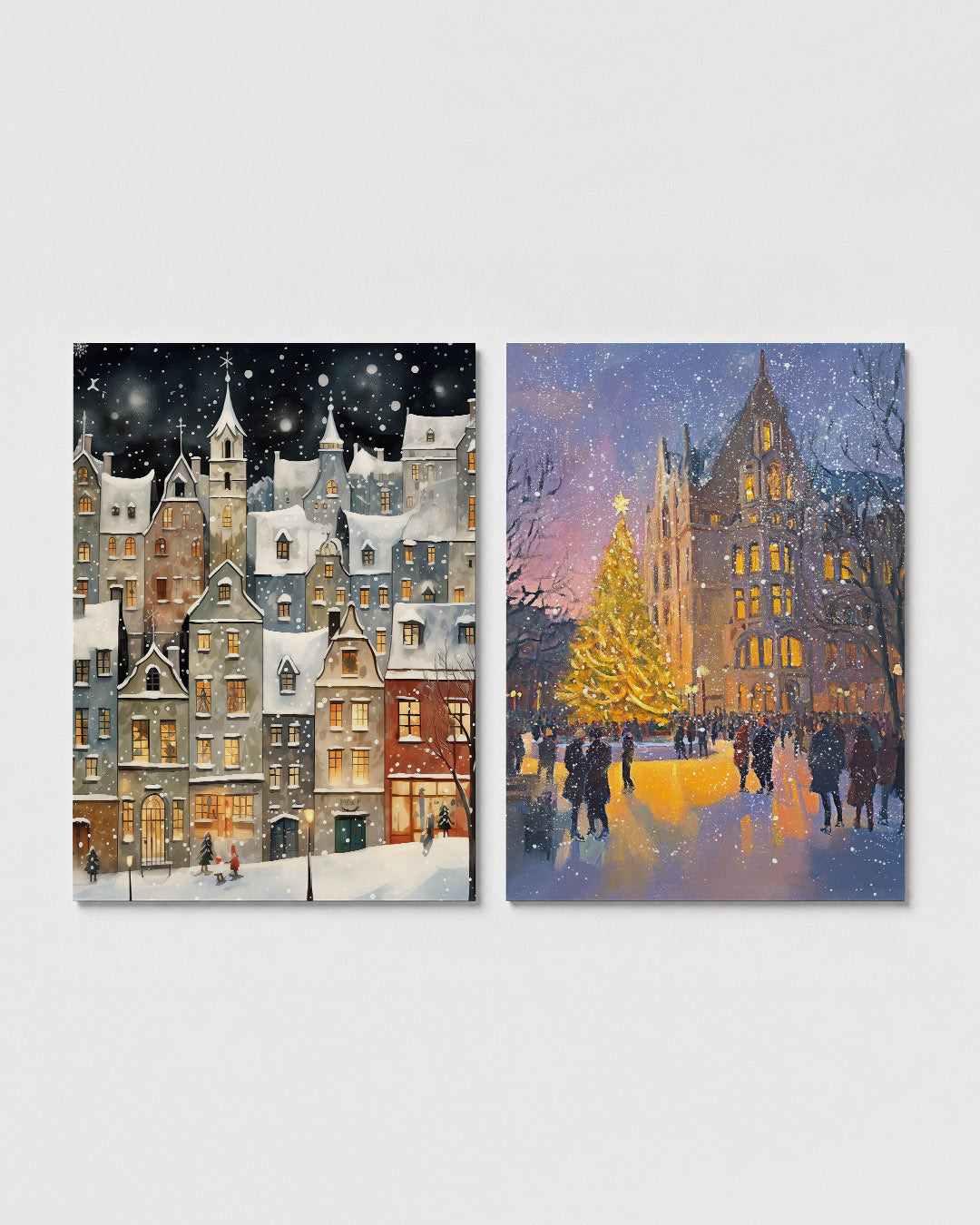 Winterse stadsgezichten Posterset