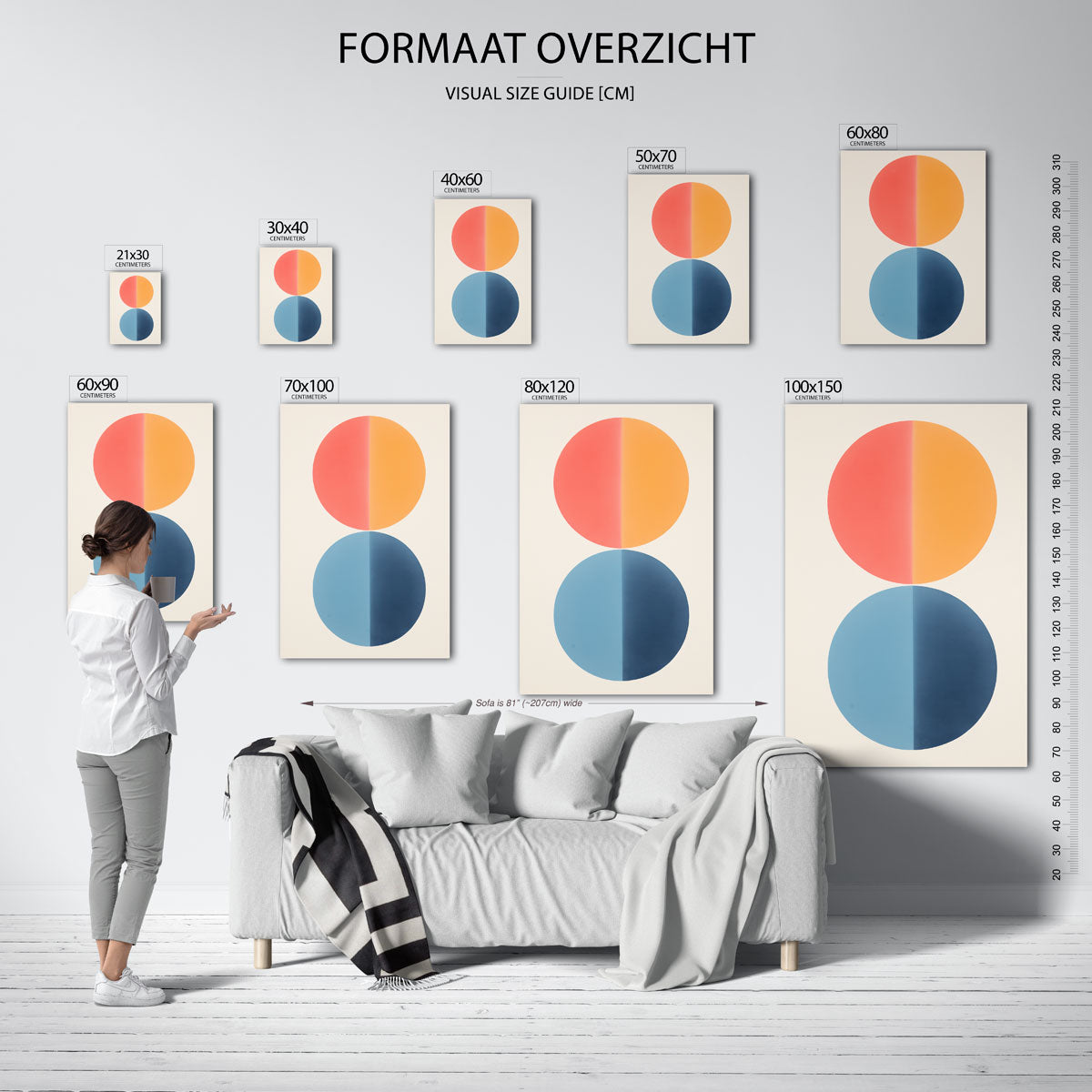 Twee halve cirkels Poster