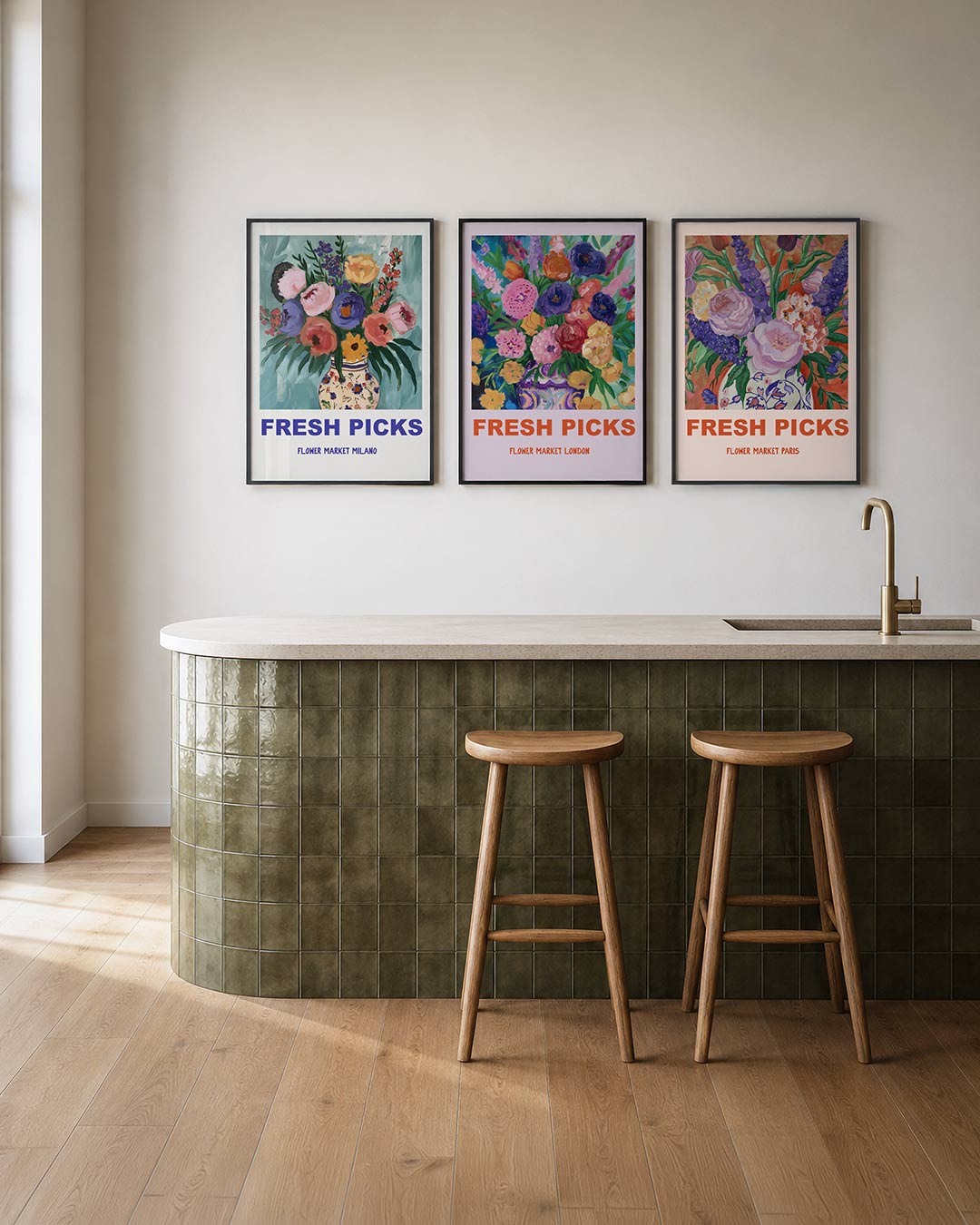 Bloemrijke expressie Posterset