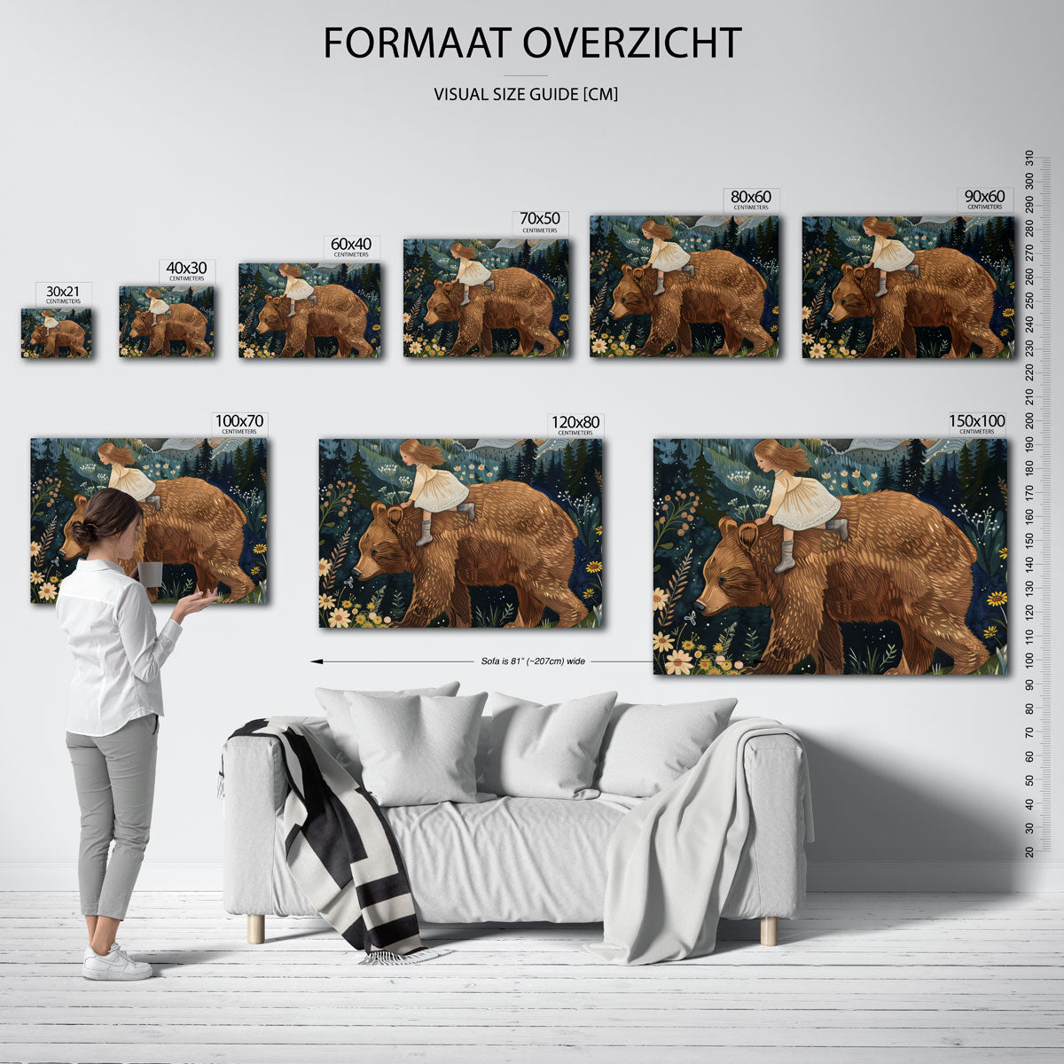 Meisje op beer Poster