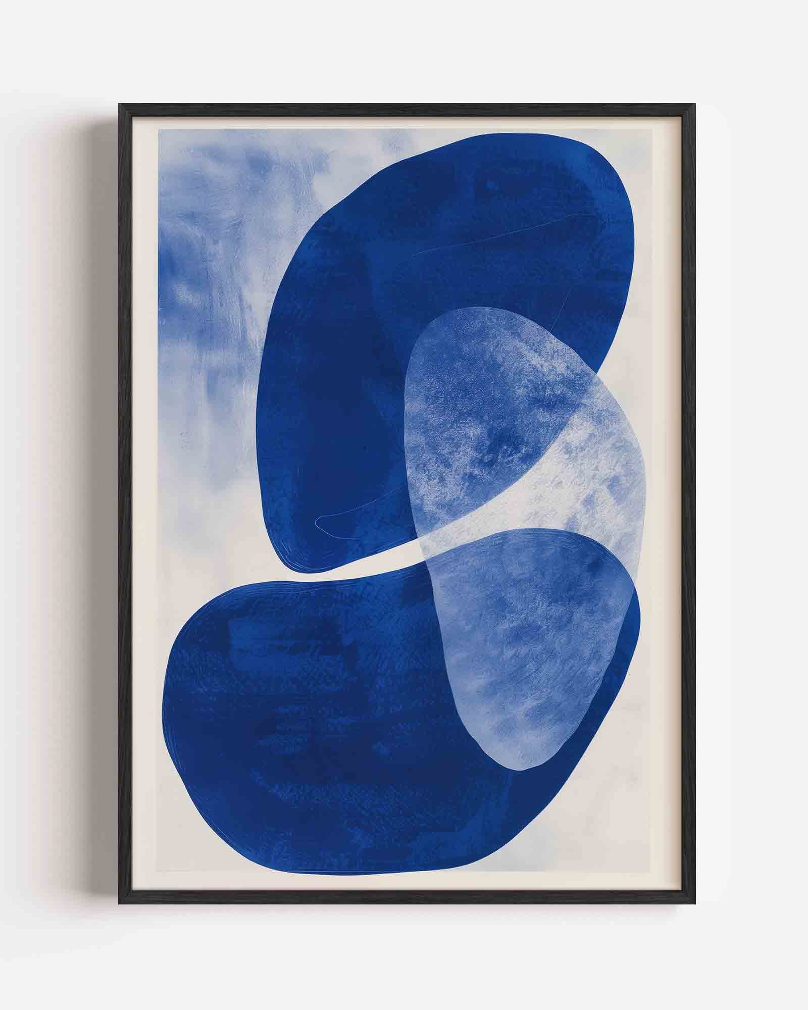 Abstracte blauwe vormen Poster