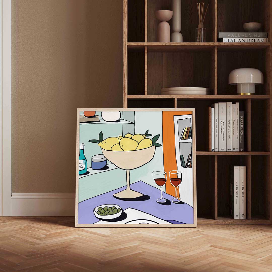 Citroenen en glazen Poster