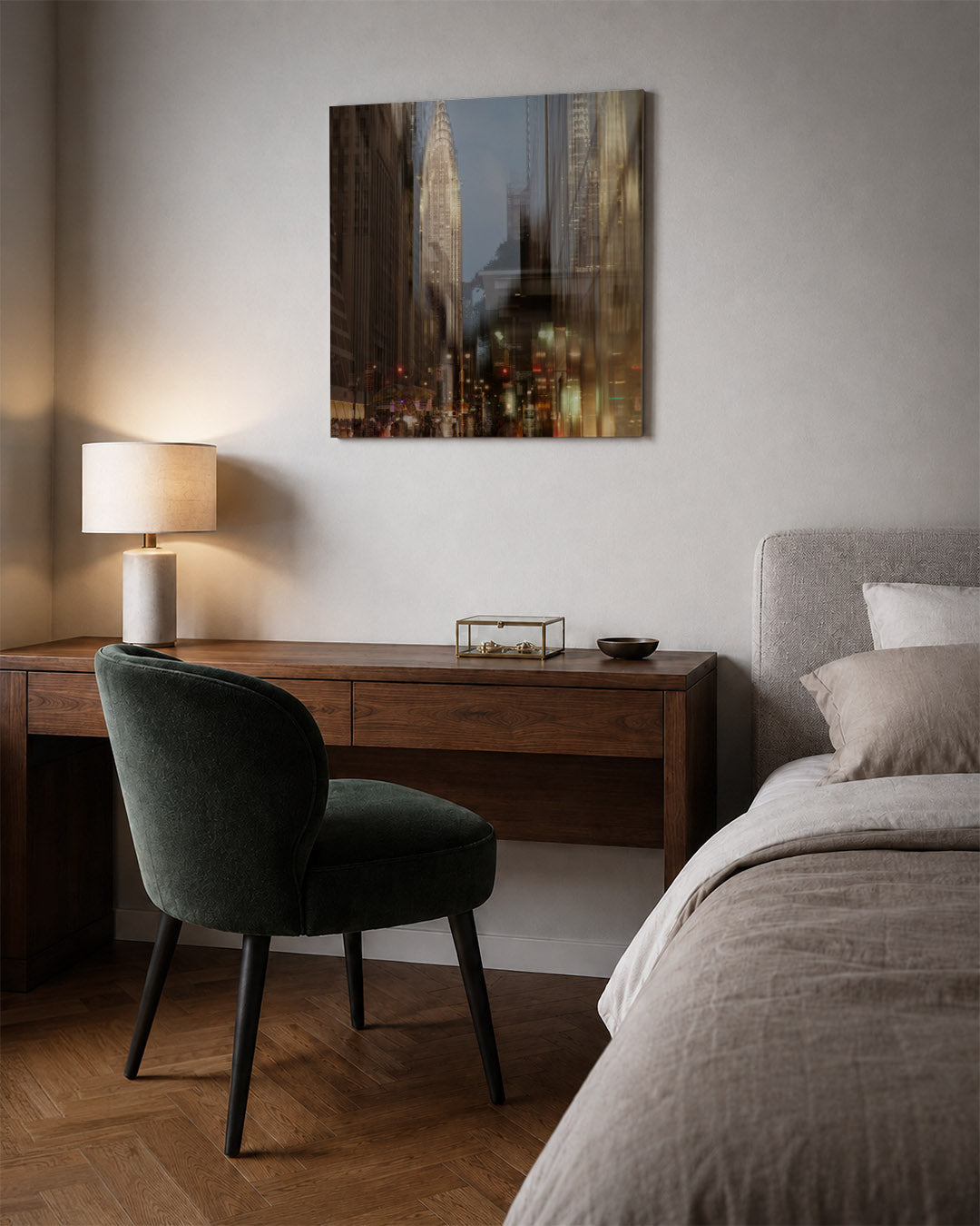 Stedelijke nachtreflecties Kunstwerk