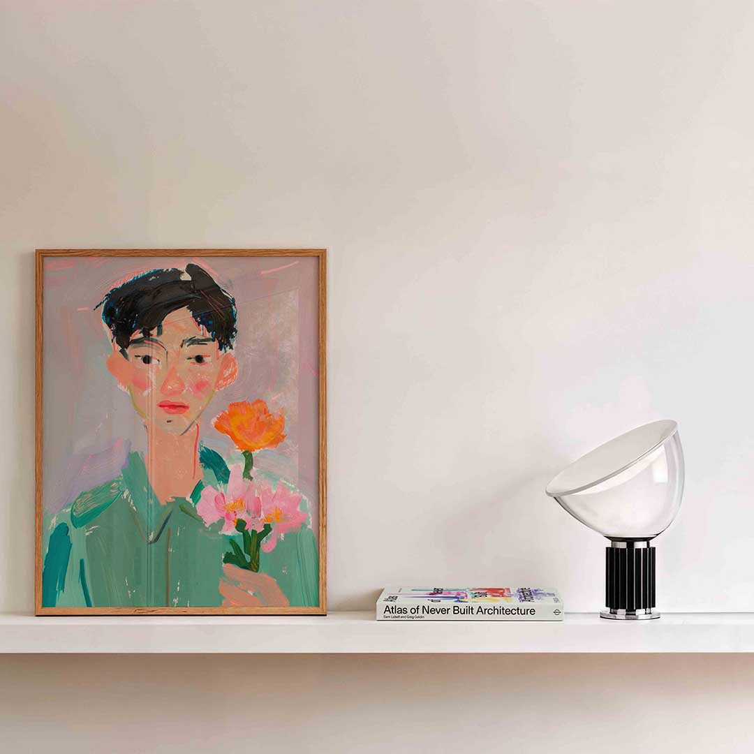 Figuur met bloemen Poster