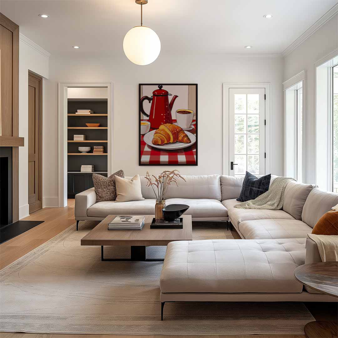 Heerlijke Franse Ontbijtsfeer Kunstwerk-canvas-dibond-plexiglas-wanddecoratie-WallArtistic