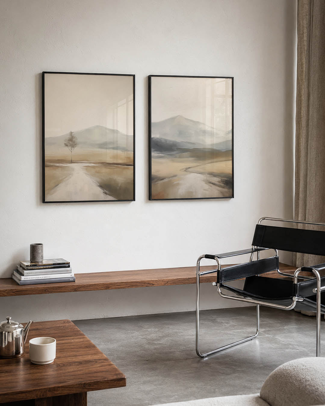 Rustige landschapsweergave Posterset
