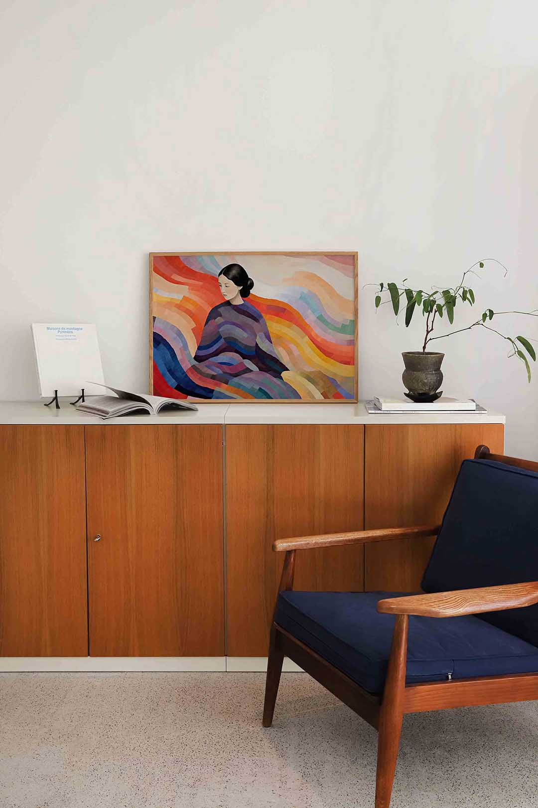 Vrouw met kleurrijke golven Poster