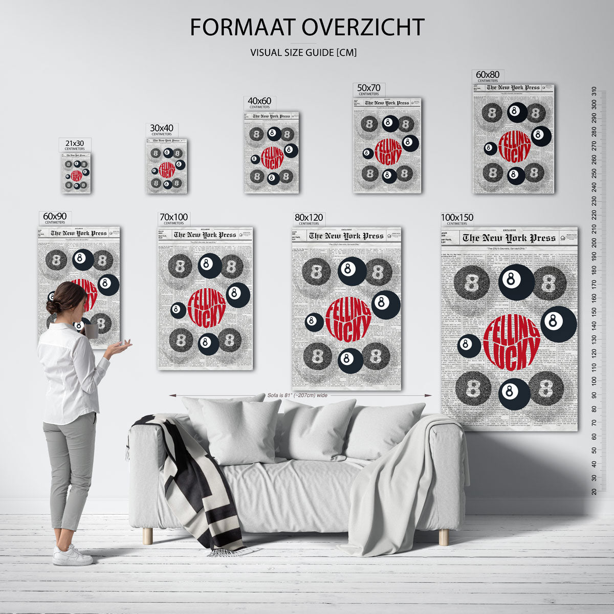 Geluksballen en kranten Poster