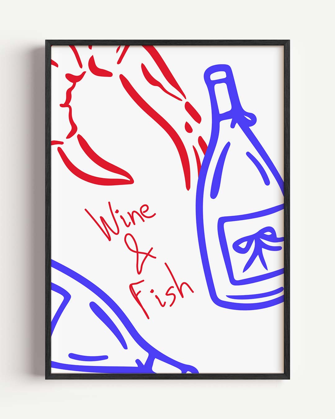 Wijn & Vis Stijlvolle Poster-WallArtistic