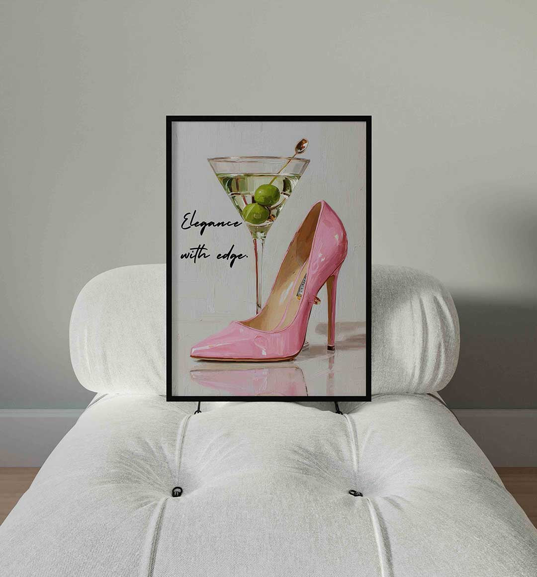 Martini en roze pump Poster