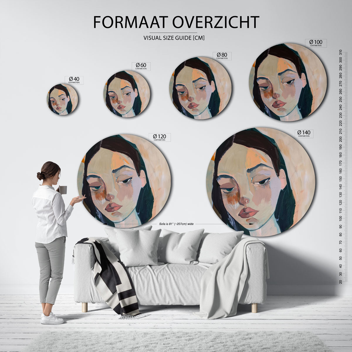 Portret vrouw Muurcirkel