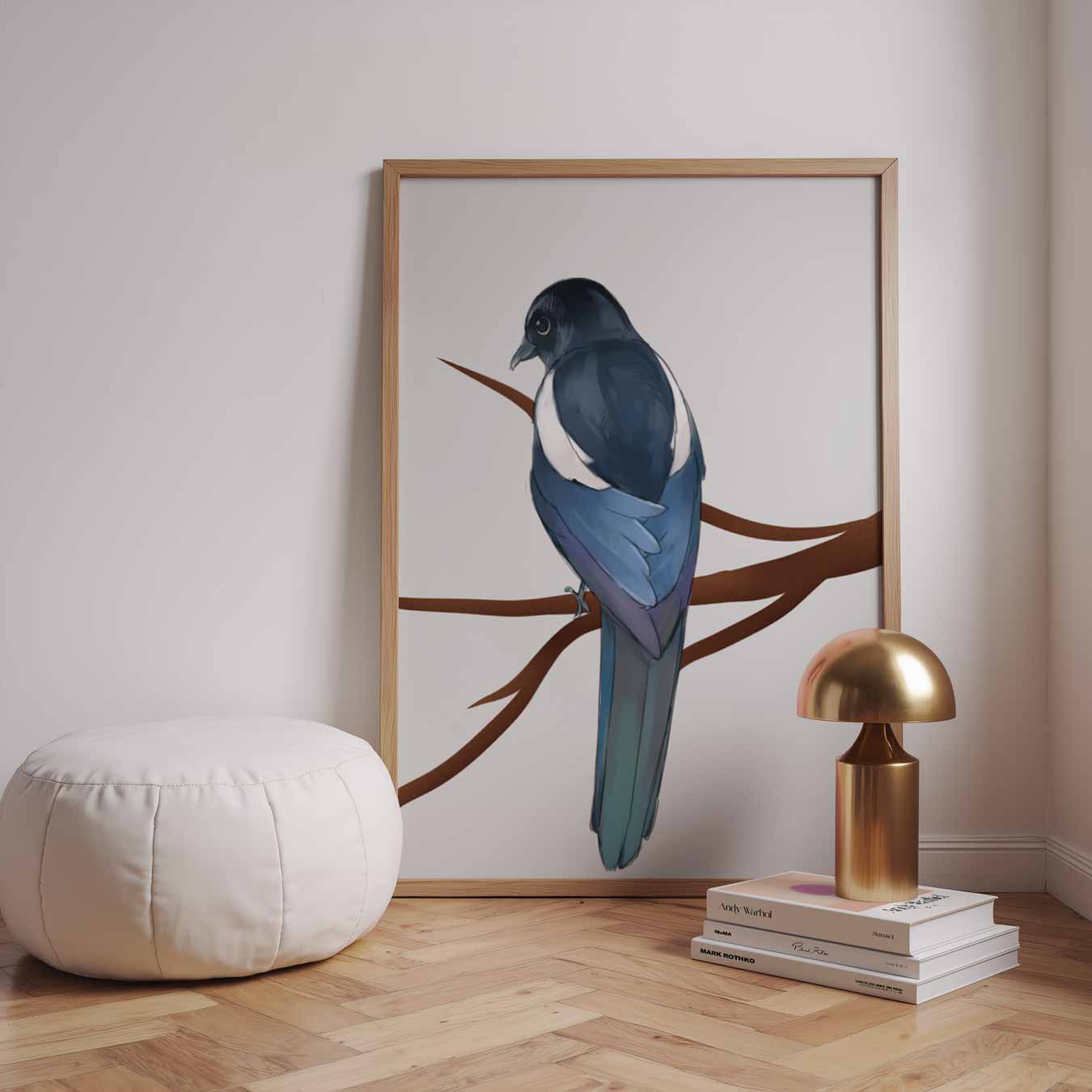 Elegante Prachtvogel op Tak Poster-WallArtistic