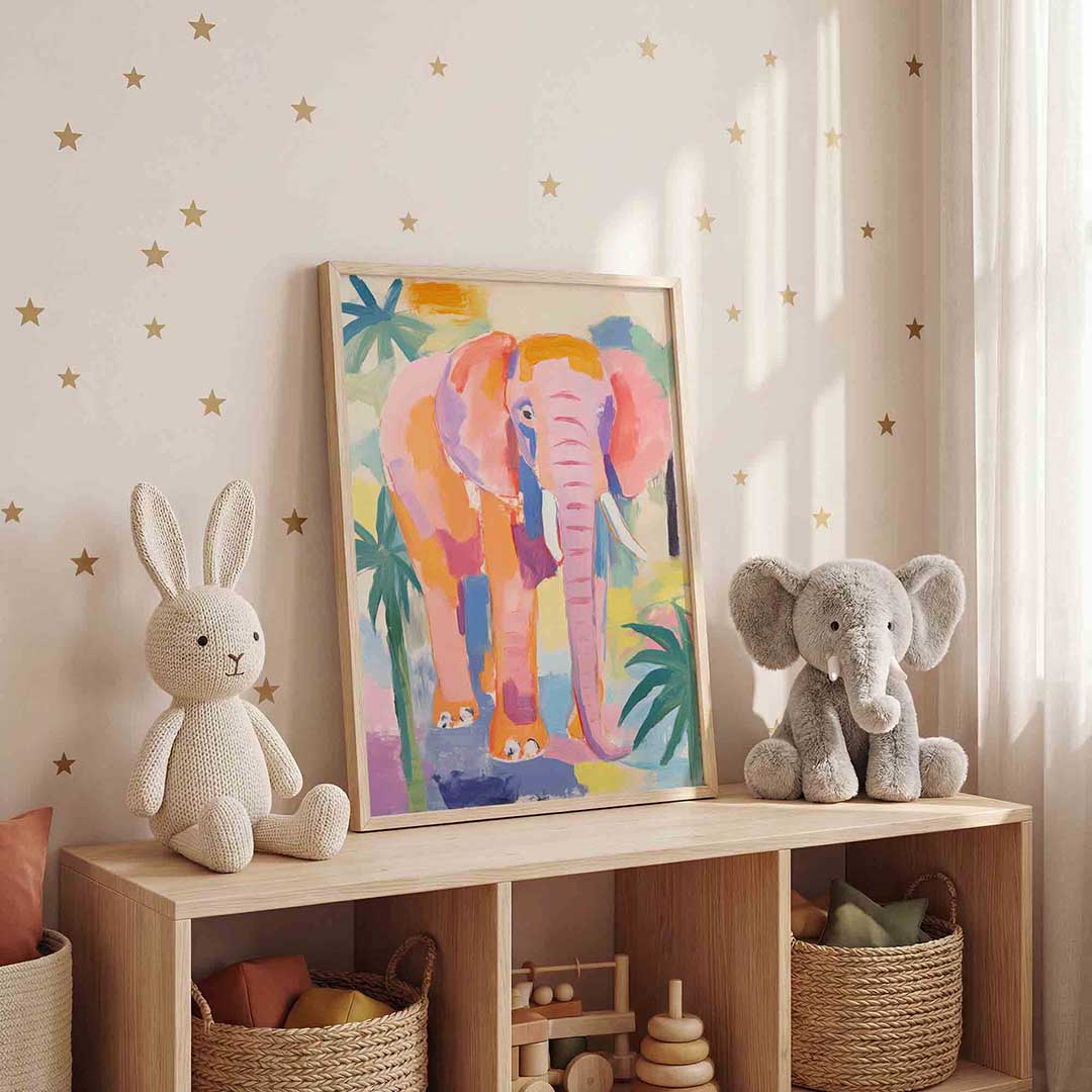 Roze olifant Poster