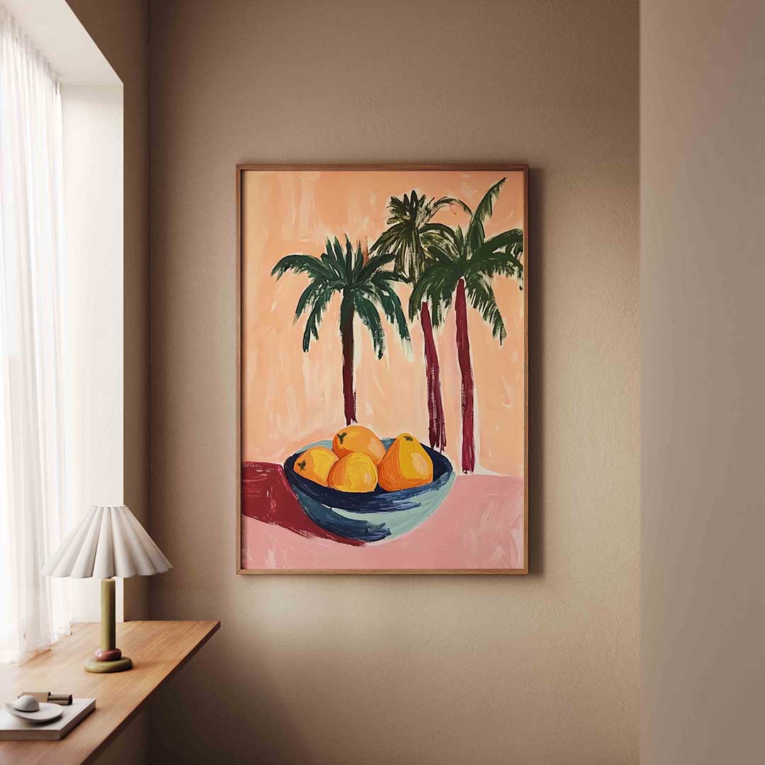 Palmbomen en fruit Poster