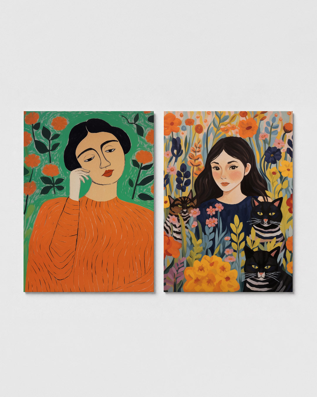 Vrouw en bloemen Posterset