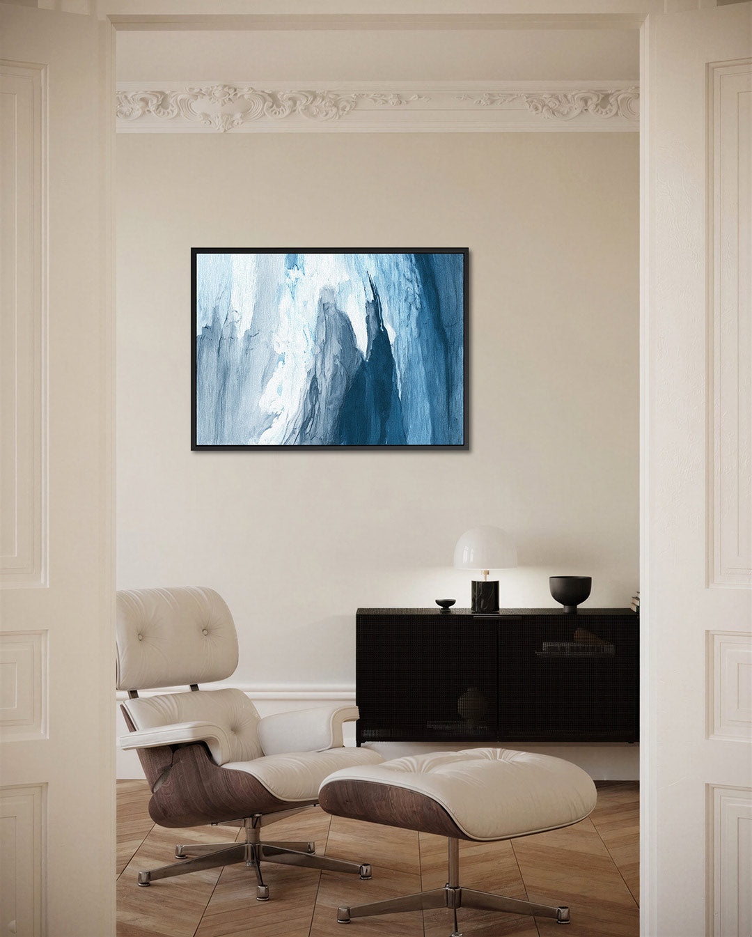 Dynamische blauwtinten Kunstwerk