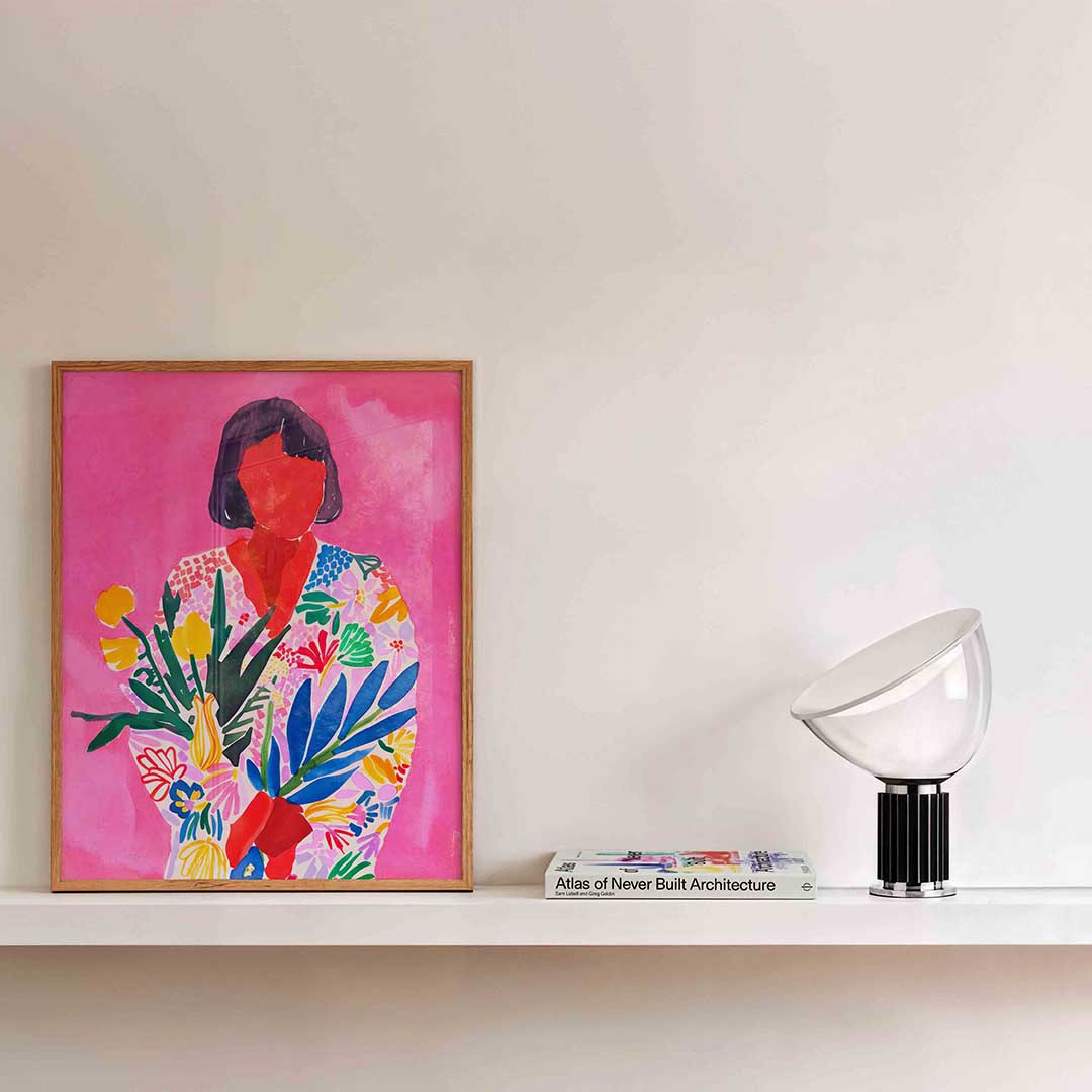 Vrouw met bloemen Poster