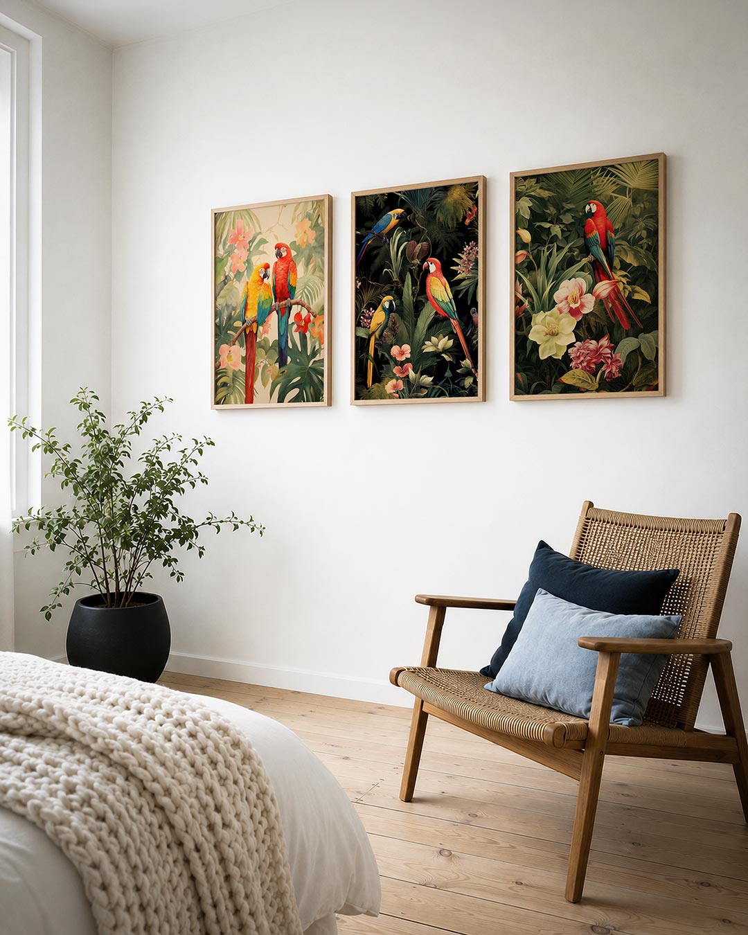 Kleurrijke papegaaien Posterset