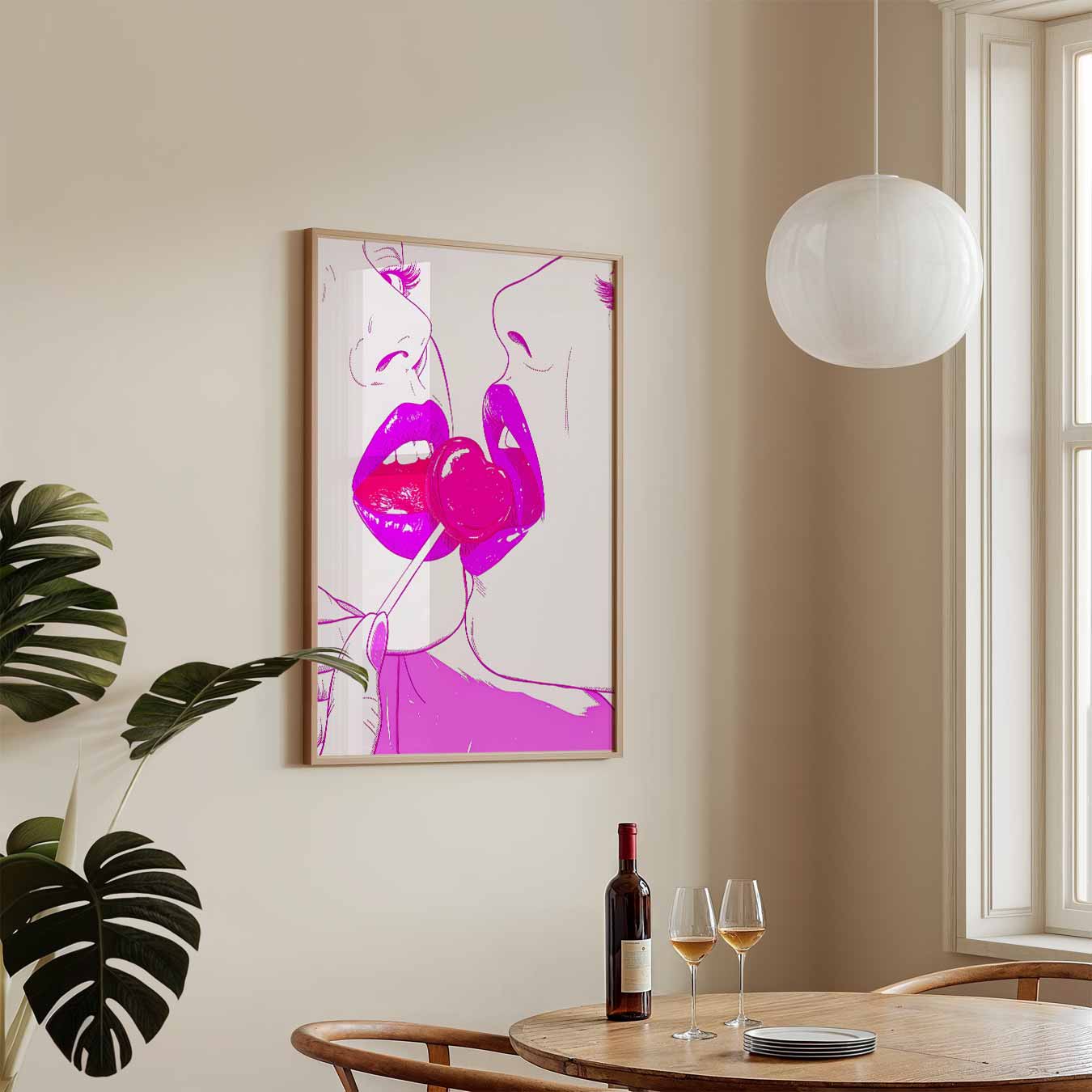 Verleidelijke Lolly Kus Poster-WallArtistic