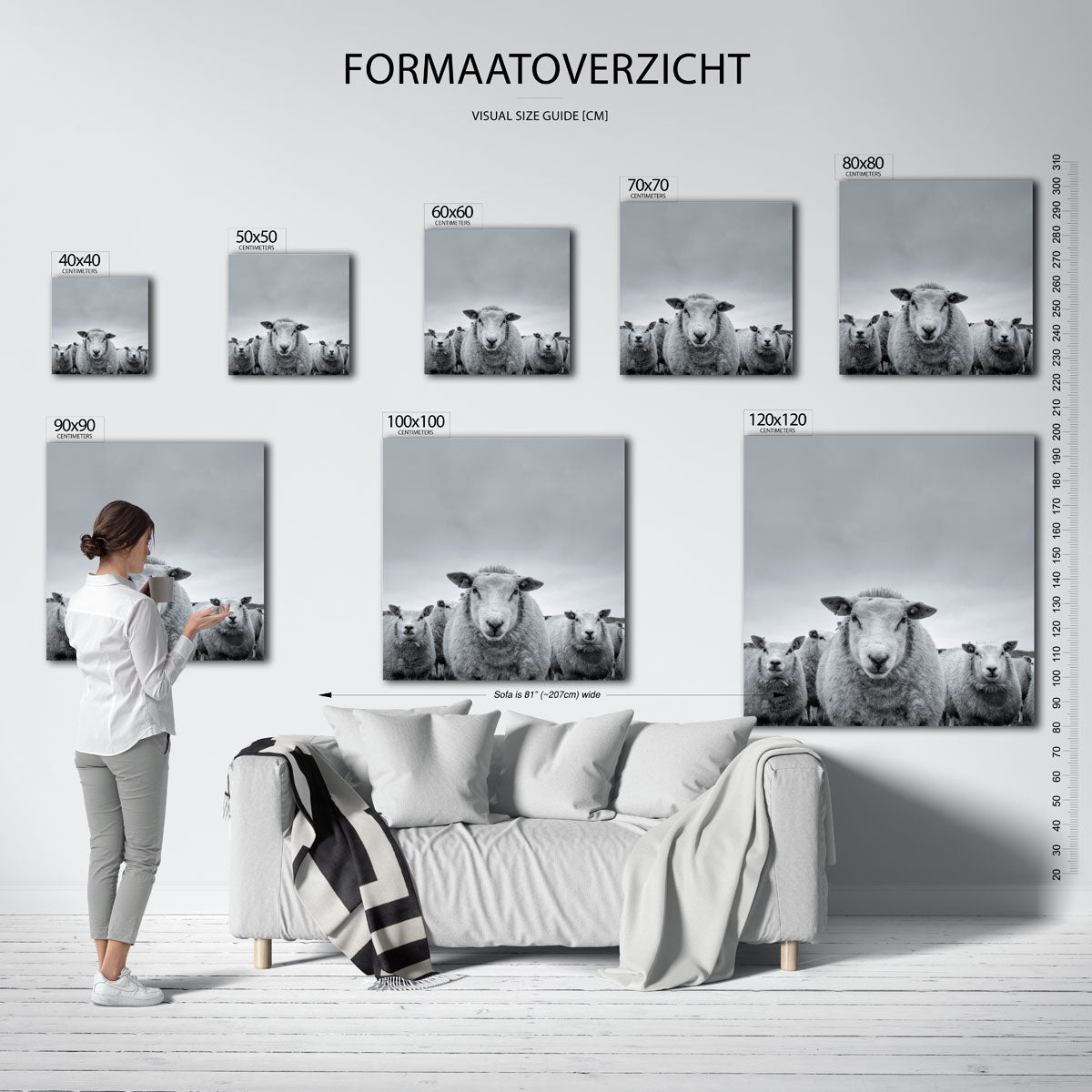 Schapenportret Kunstwerk