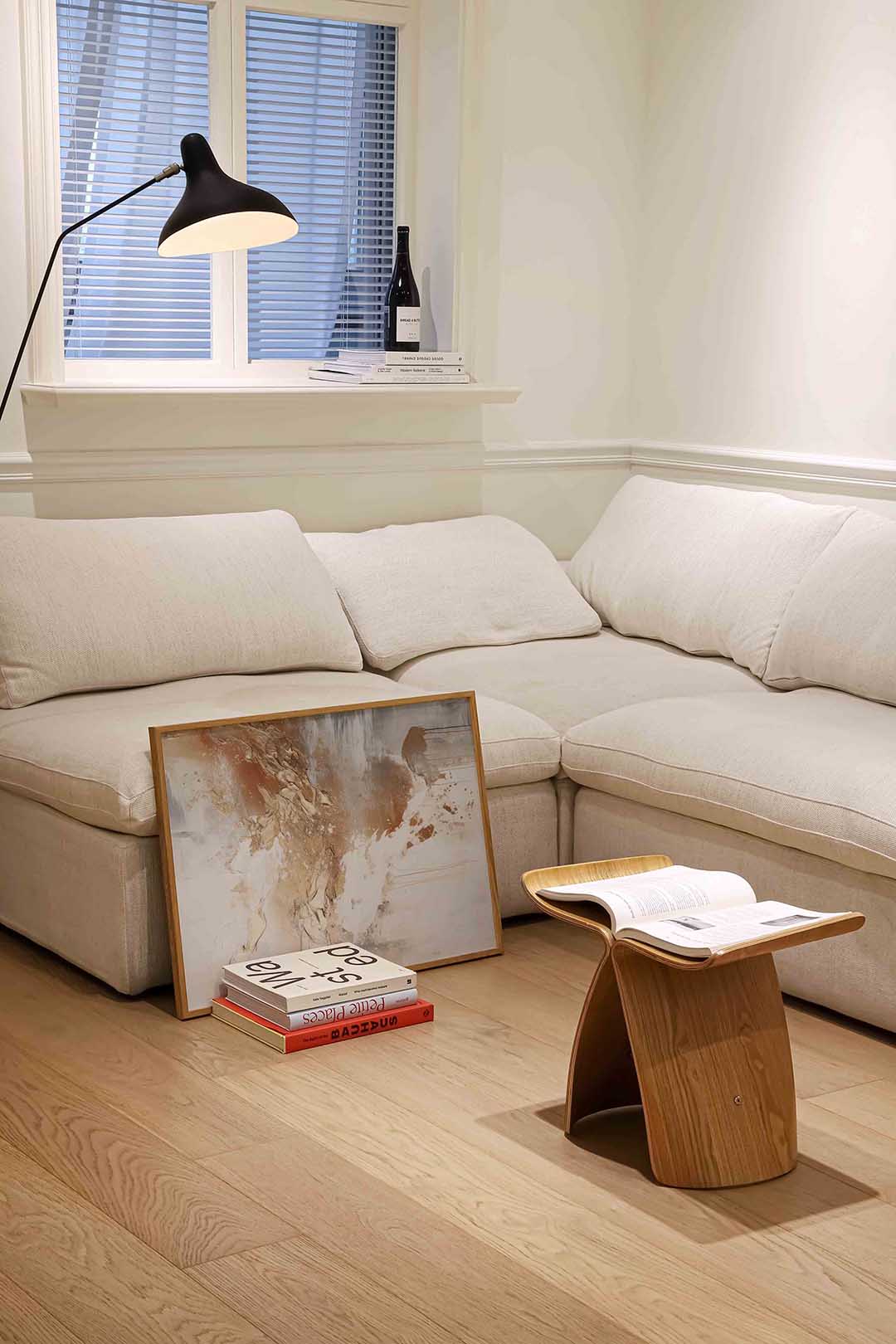 Abstracte beige en witte Poster