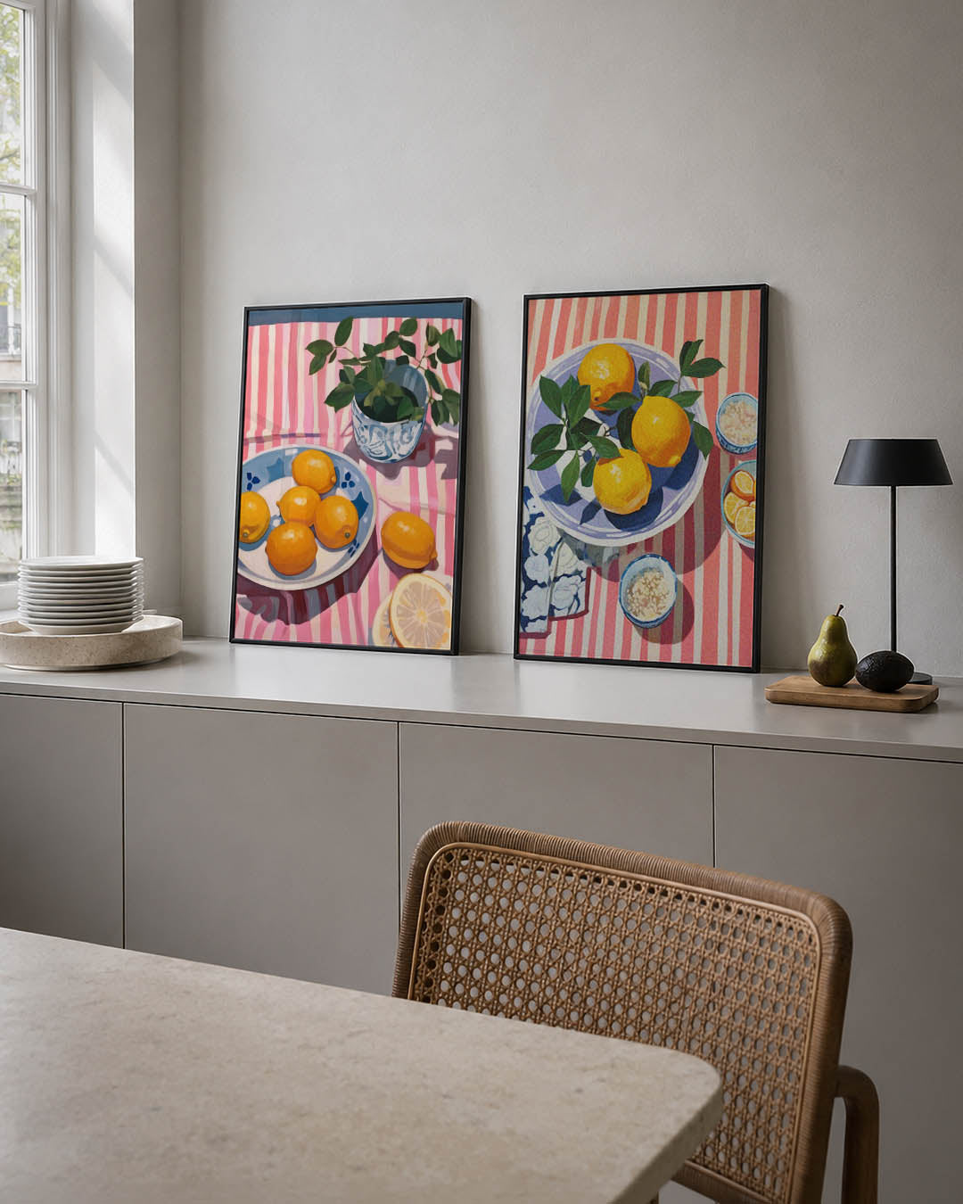 Citroen en strepen Posterset