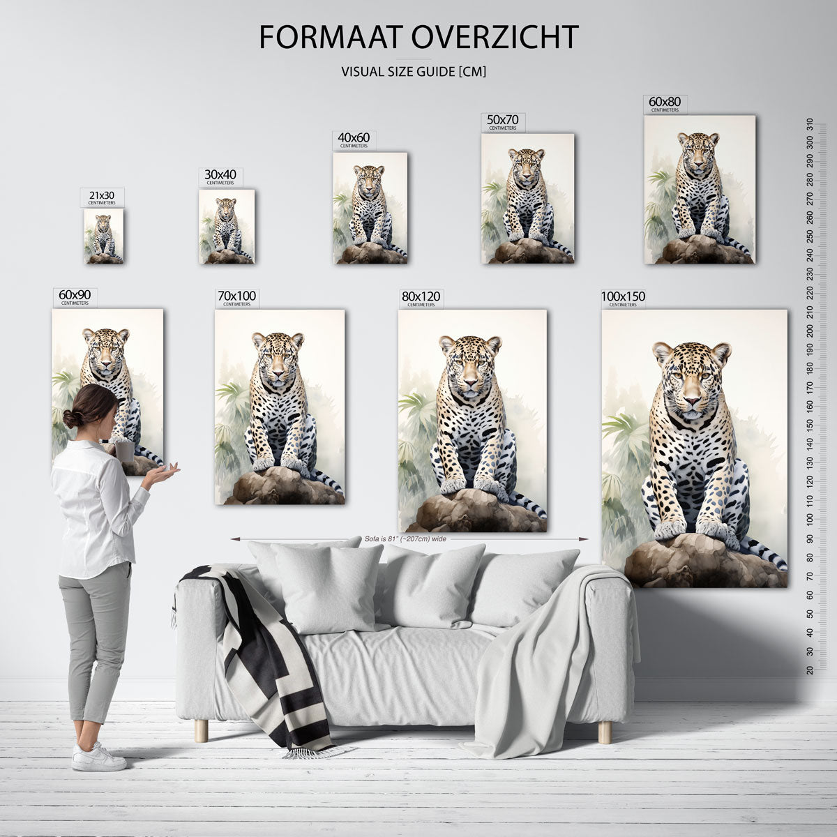 Luipaard op rots Poster