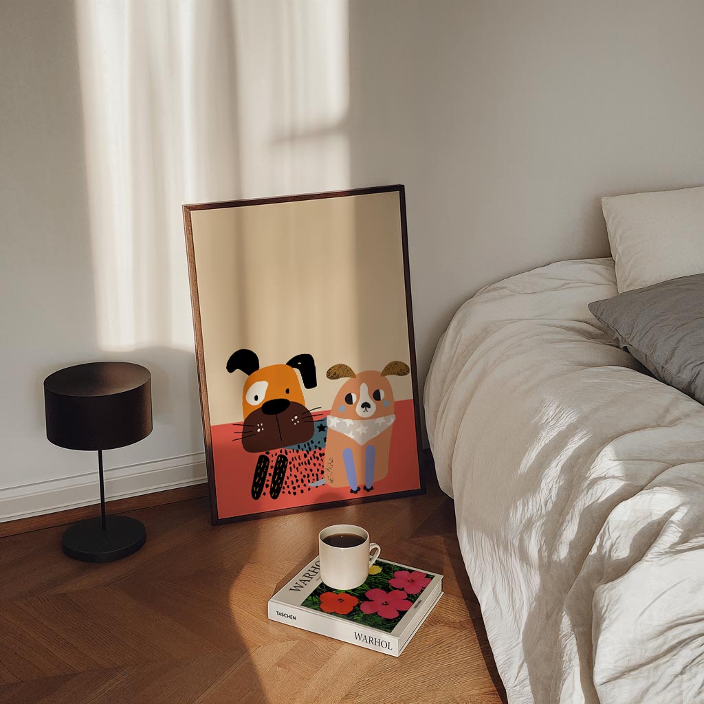 Vrolijke Hondenmaatjes Poster-WallArtistic
