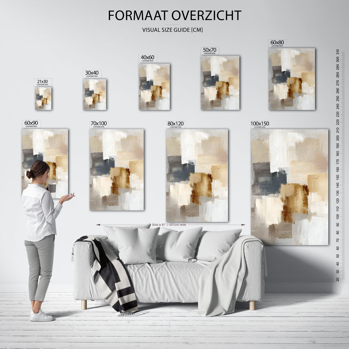 Abstracte beige compositie Poster