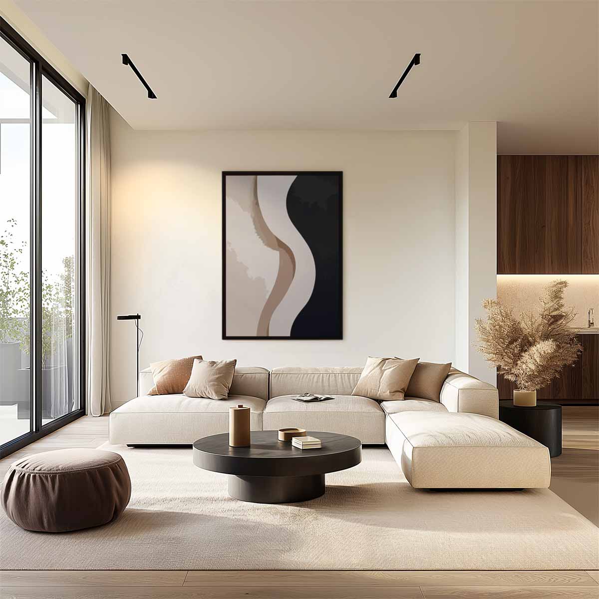 Golvende Abstractie Kunstwerk-canvas-dibond-plexiglas-wanddecoratie-WallArtistic