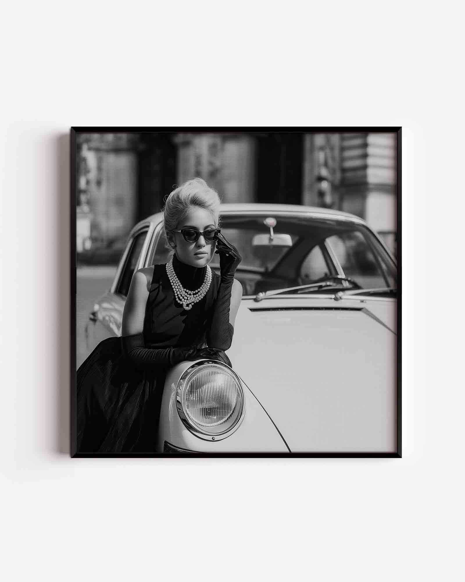 Vrouw met auto Poster