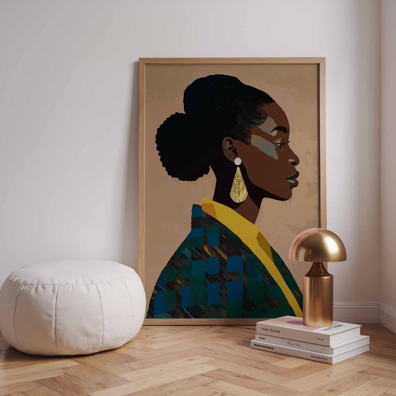 Stijlvolle Silhouet Met Gouden Accenten Poster-WallArtistic