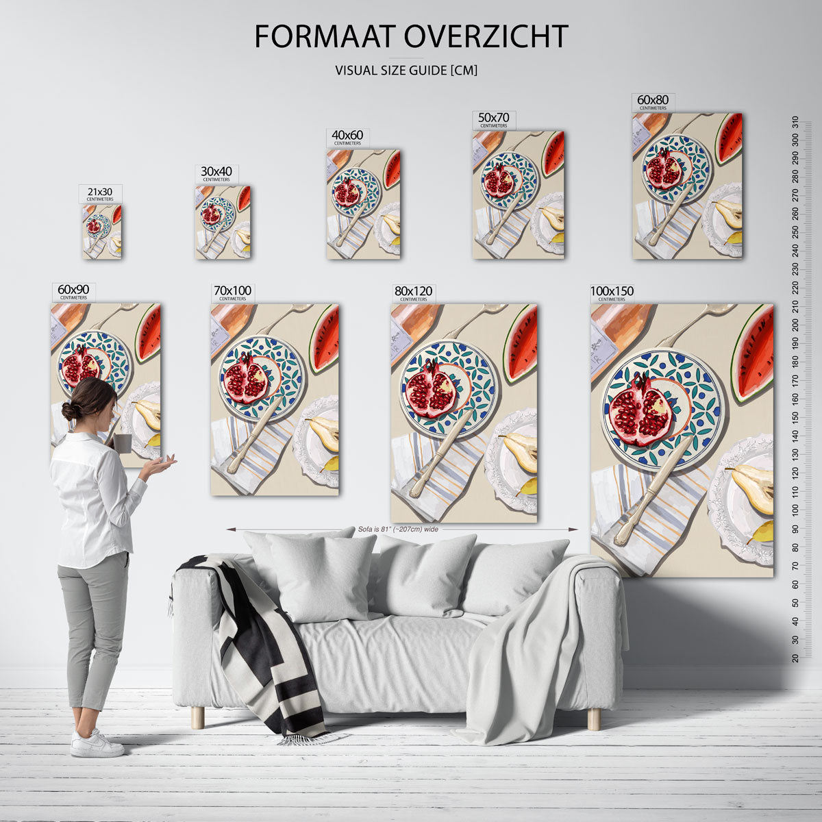 Fruit en servies Poster