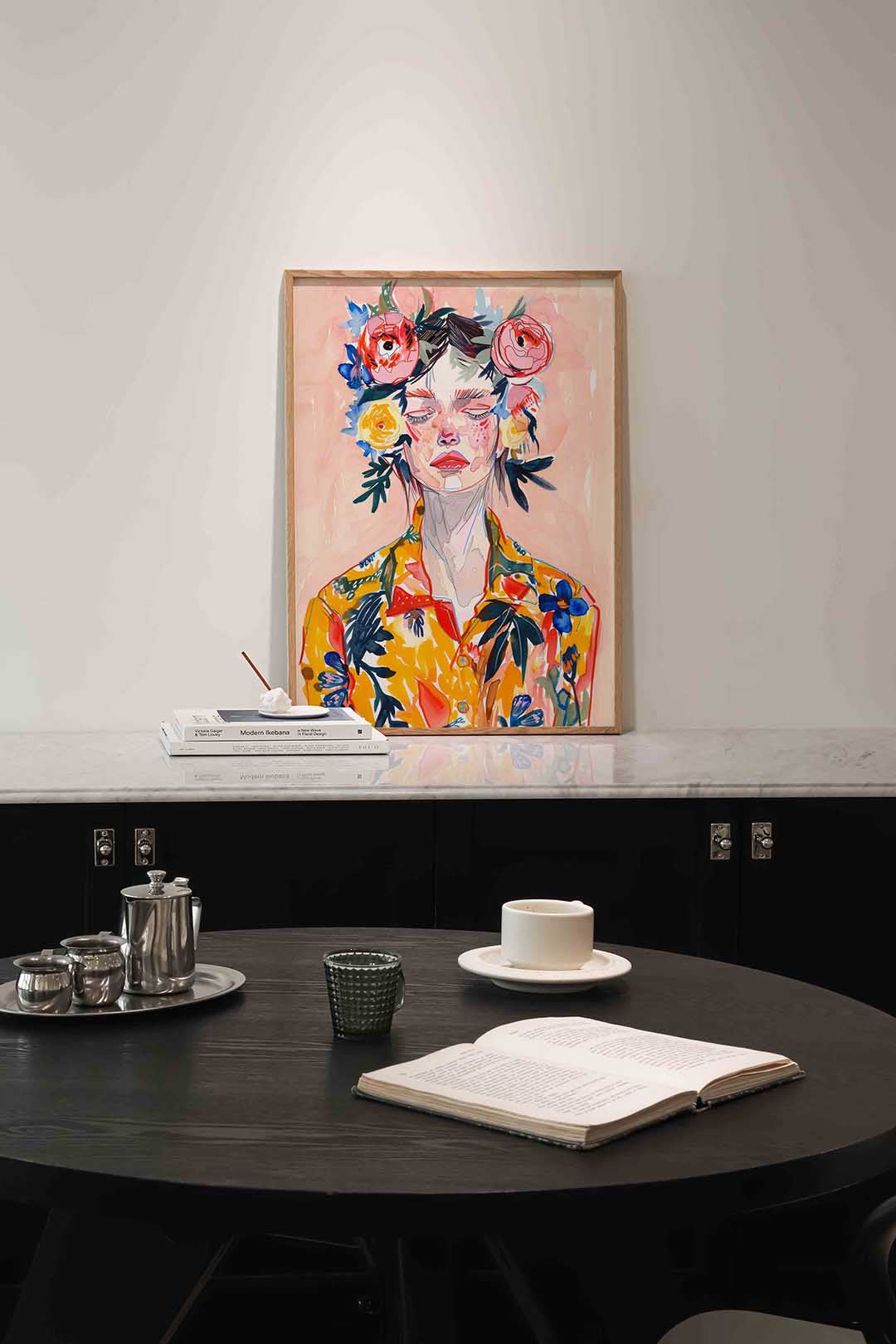 Bloemenkrans portret Poster